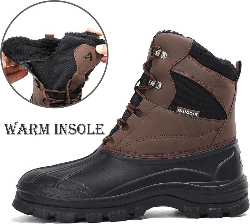 UPSOLO Mens Duck Boots Winter Snow Boot Waterproof Insulated Anti-Slip Fully Fur Lined Casual Lightweight - Image 2